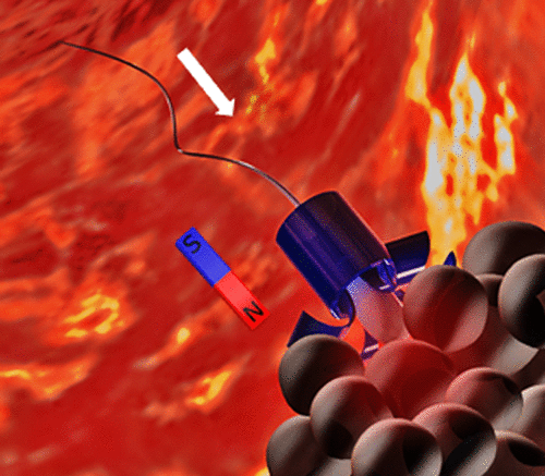 Representação de uma célula de espermatozoide atingindo o tumor (Foto: autores do trabalho)
