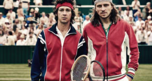 LaBeouf e Gudnason, como McEnroe e Borg (Foto Divulgação)